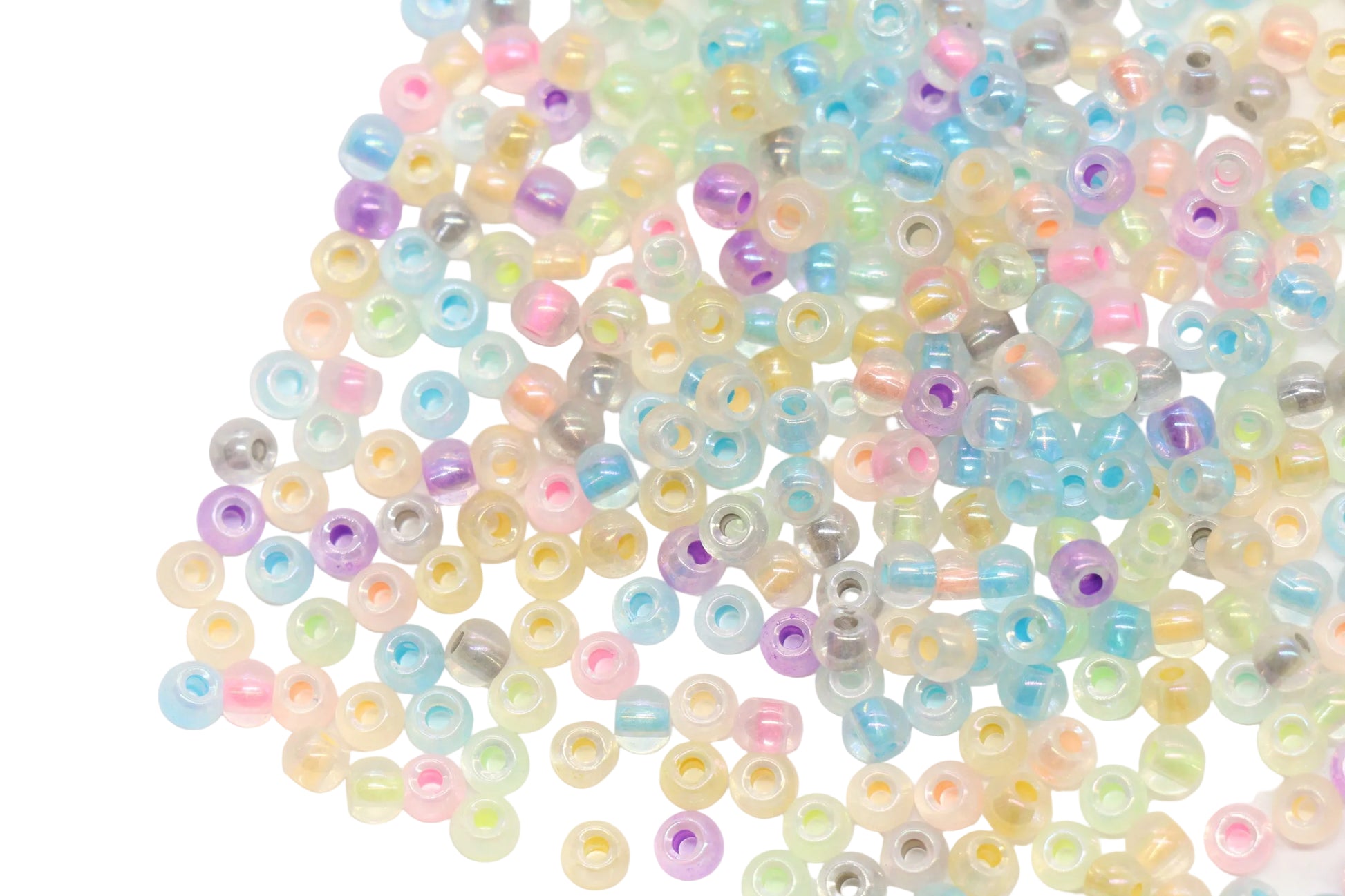 Iridescent Glow in the Dark Glass Seed Beads Mixed Color #1109