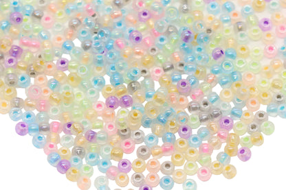 Iridescent Glow in the Dark Glass Seed Beads Mixed Color #1109