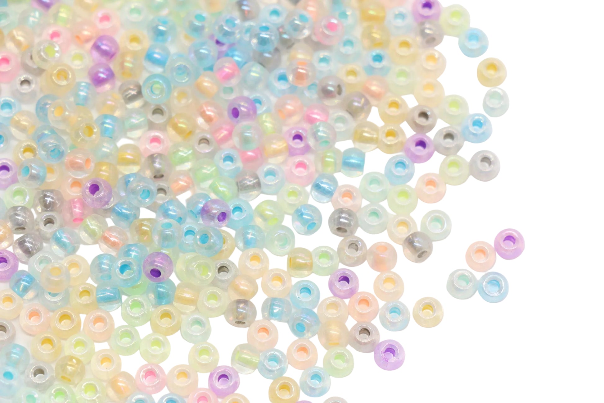 Iridescent Glow in the Dark Glass Seed Beads Mixed Color #1109