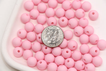 8mm Matte Light Pink Round Beads, Soft Pink Acrylic Beads #596