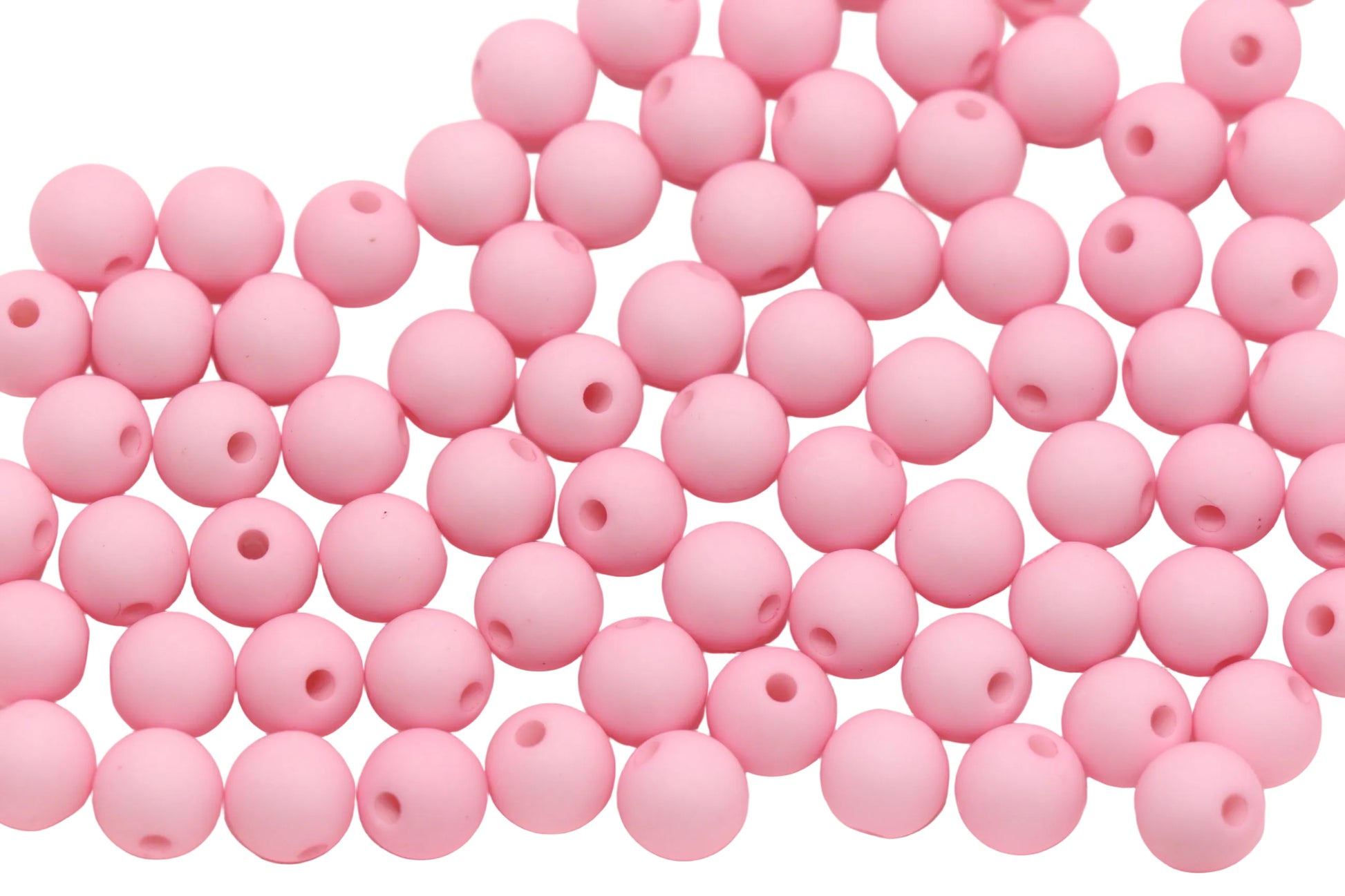 8mm Matte Light Pink Round Beads, Soft Pink Acrylic Beads #596
