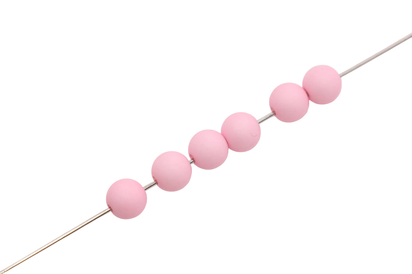 8mm Matte Light Pink Round Beads, Soft Pink Acrylic Beads #596