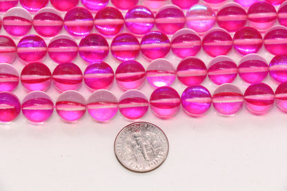 10mm Pink Moonstone Glass Beads #236