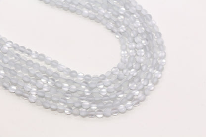 Matte Silver Gray Moonstone Glass Beads #271