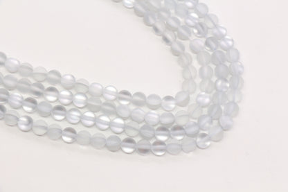 Matte Silver Gray Moonstone Glass Beads #271