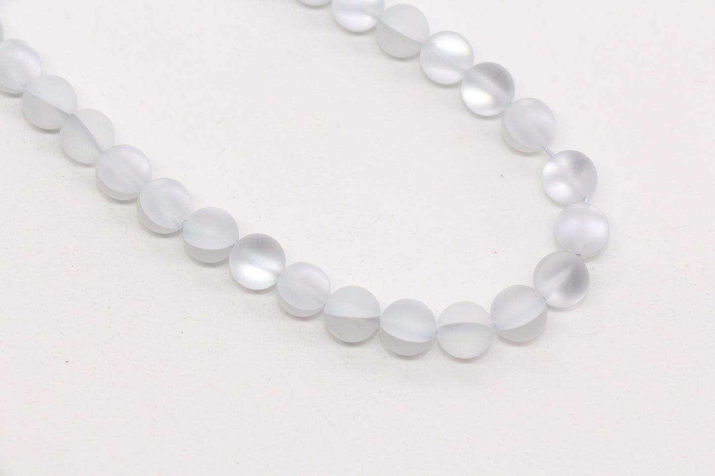 Matte Silver Gray Moonstone Glass Beads #271