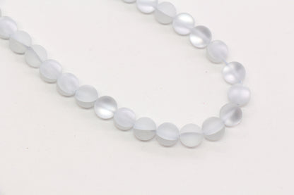 Matte Silver Gray Moonstone Glass Beads #271