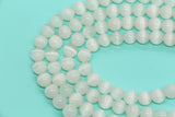 10mm Milky White Cat Eye Glass Beads #274