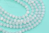 8mm White Cat Eye Glass Beads #272