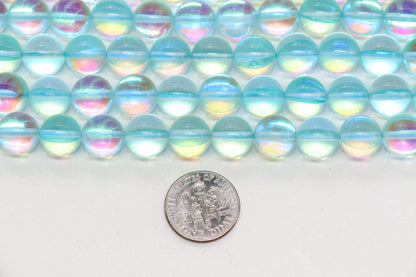 10mm Blue AB Moonstone Glass Beads #93