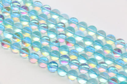 10mm Blue AB Moonstone Glass Beads #93