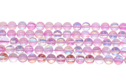 10mm Pink Moonstone Glass Beads #146