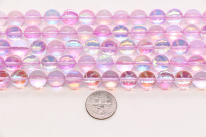 10mm Pink Moonstone Glass Beads #146