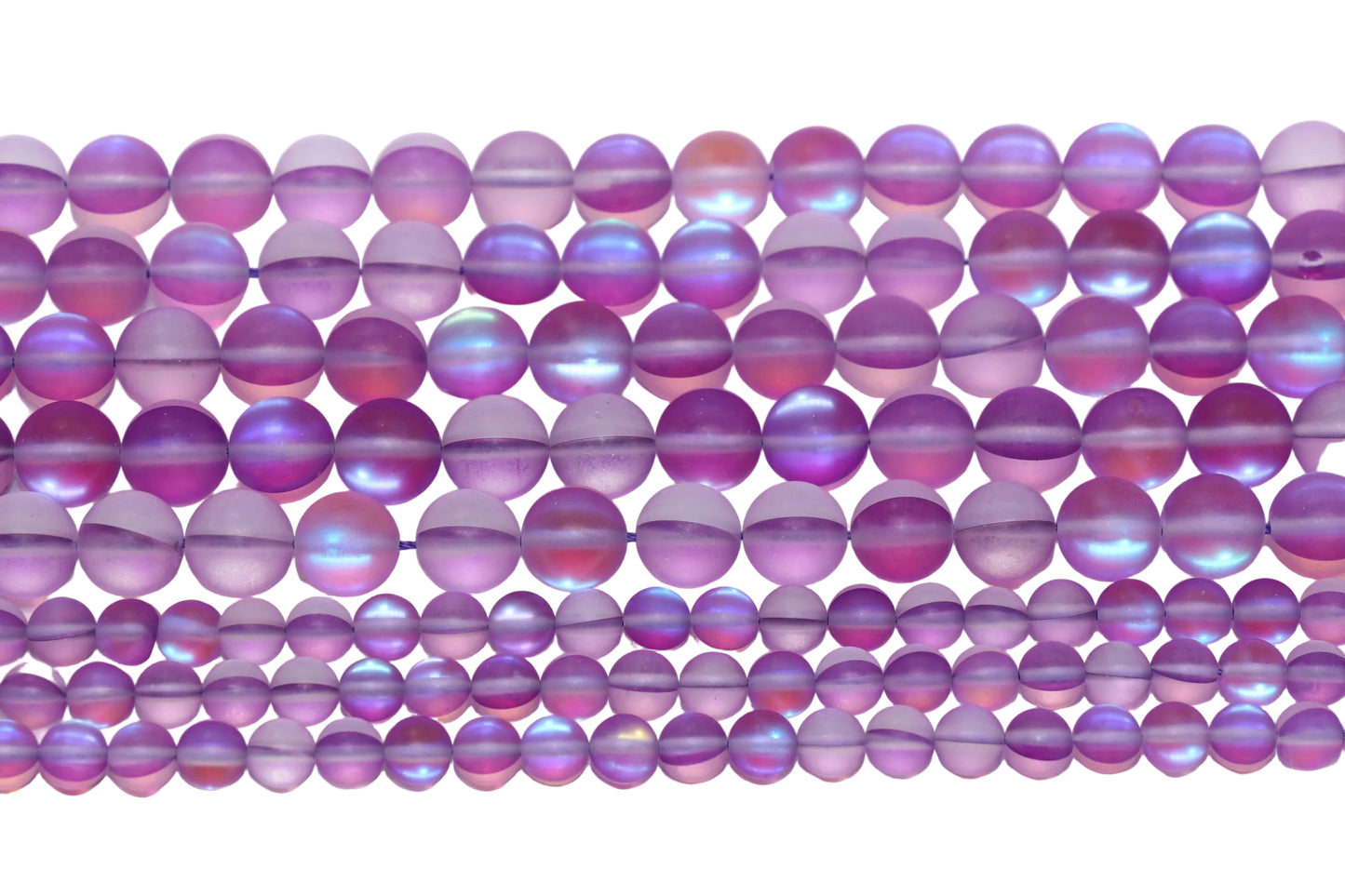 Matte Purple Moonstone Glass Beads #86