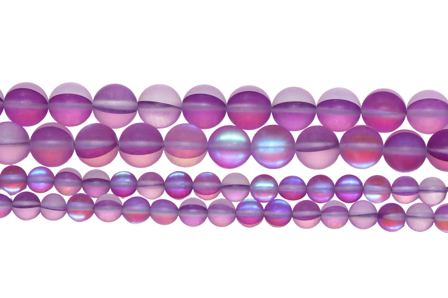 Matte Purple Moonstone Glass Beads #86