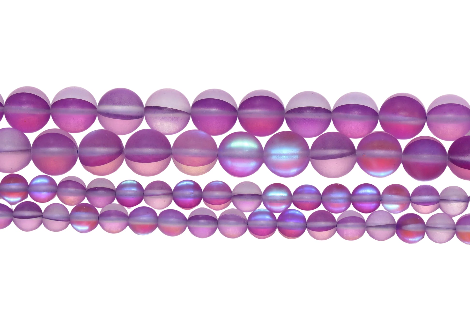 Matte Purple Moonstone Glass Beads #86