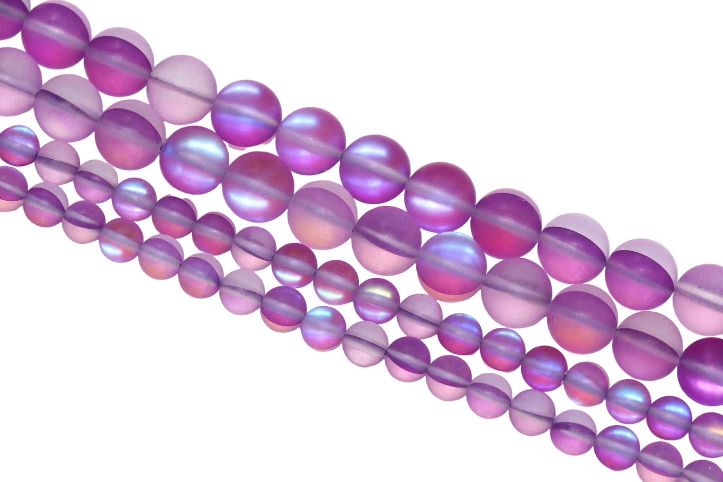 Matte Purple Moonstone Glass Beads #86