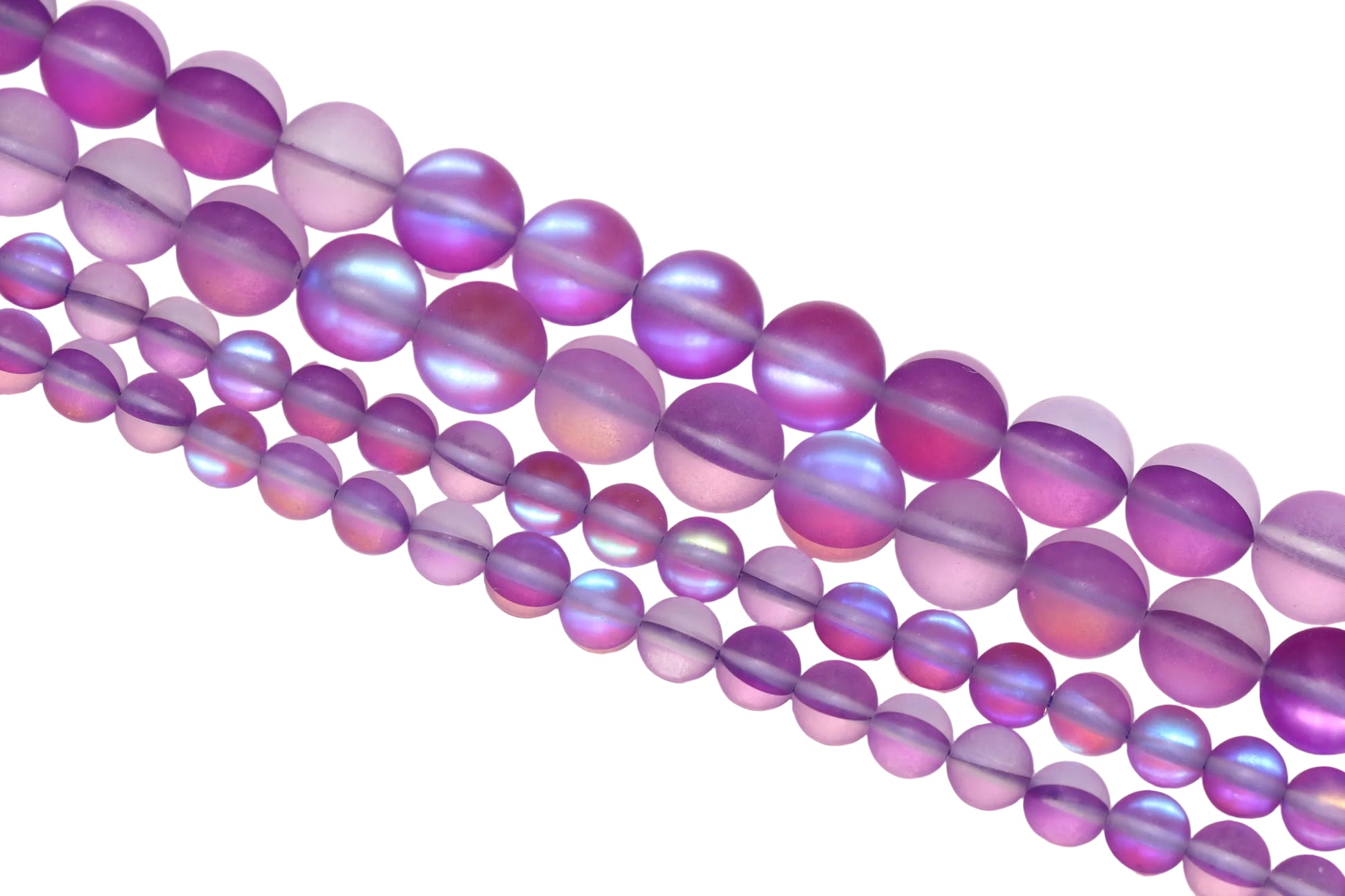 Matte Purple Moonstone Glass Beads #86