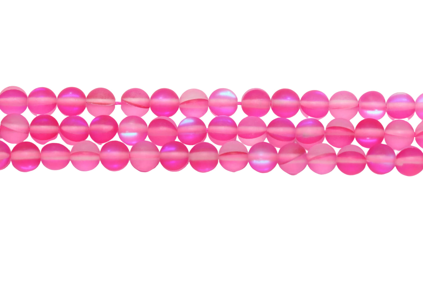 Matte Pink Moonstone Glass Beads #257