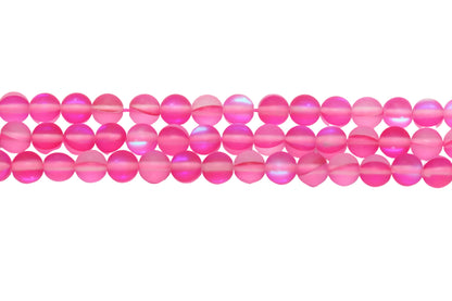 Matte Pink Moonstone Glass Beads #257
