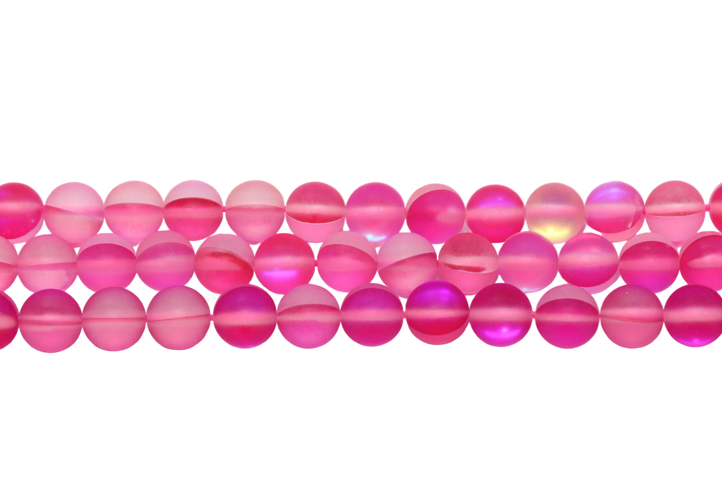 Matte Pink Moonstone Glass Beads #257