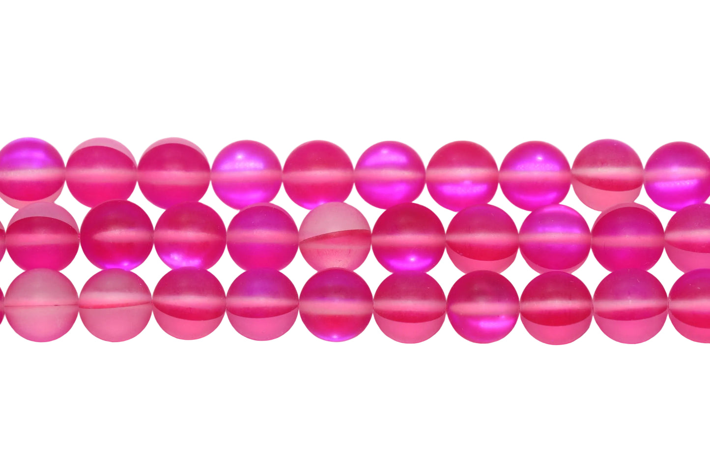 Matte Pink Moonstone Glass Beads #257