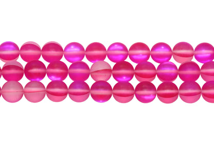 Matte Pink Moonstone Glass Beads #257