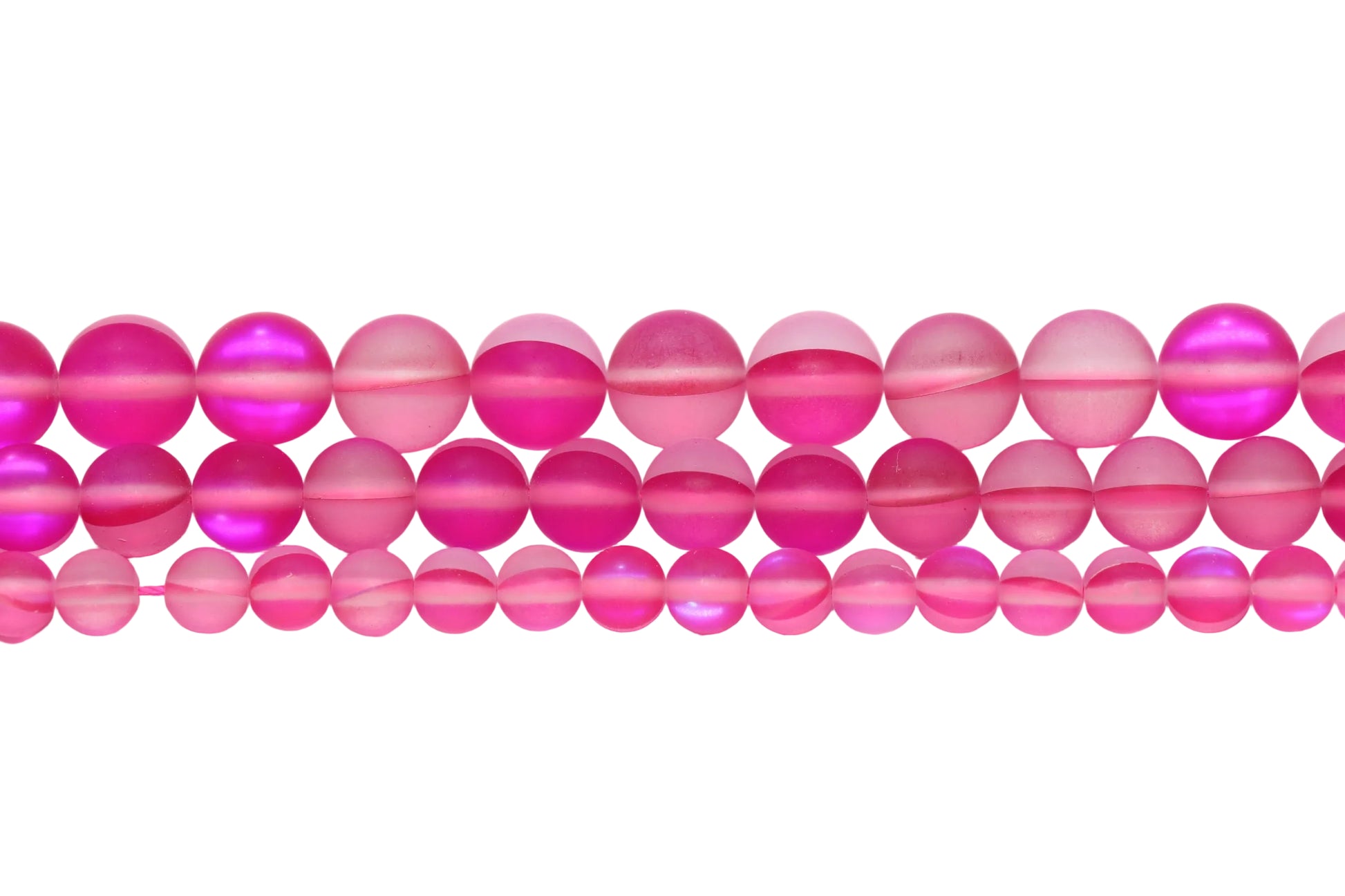 Matte Pink Moonstone Glass Beads #257