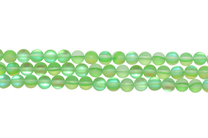 Matte Green Moonstone Glass Beads #266