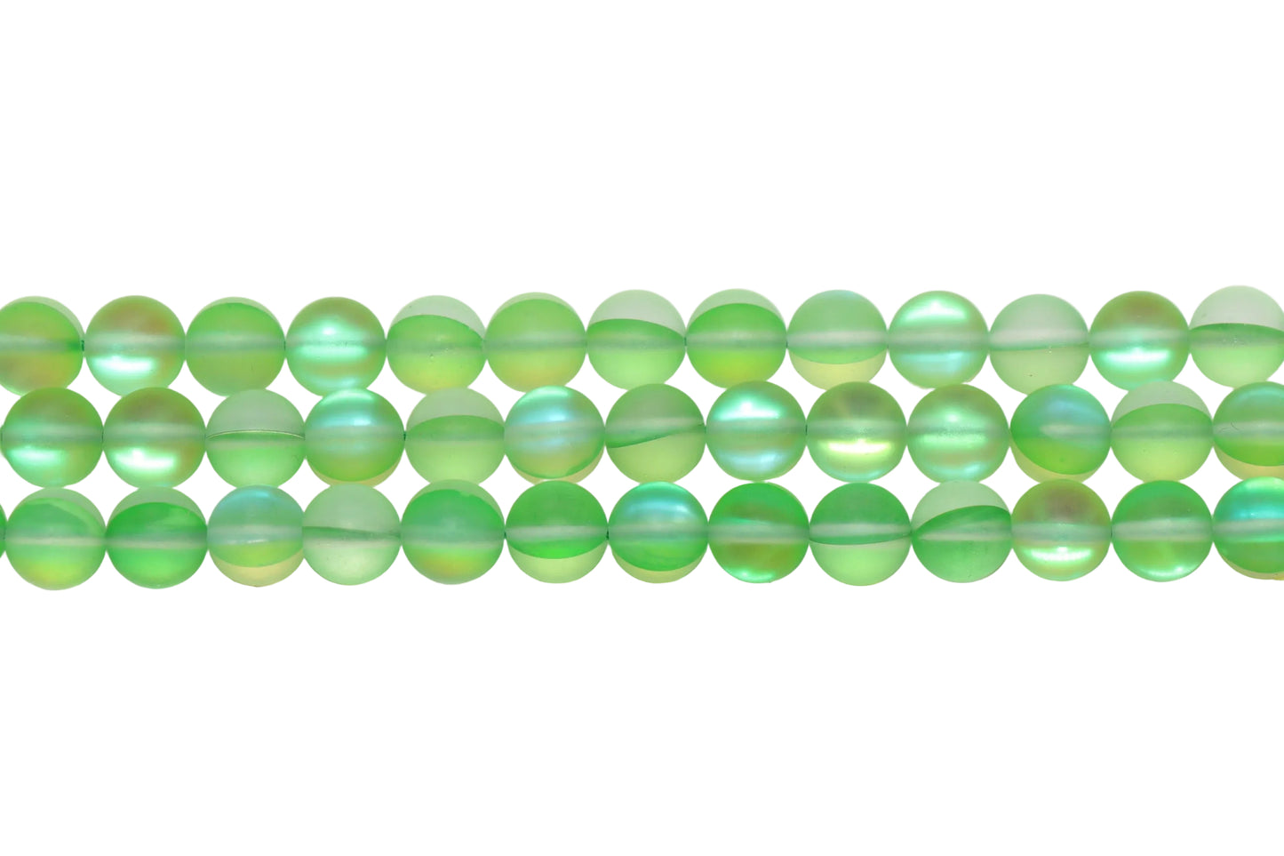 Matte Green Moonstone Glass Beads #266