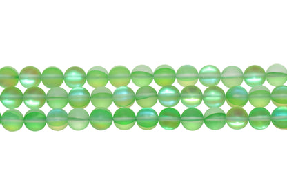 Matte Green Moonstone Glass Beads #266