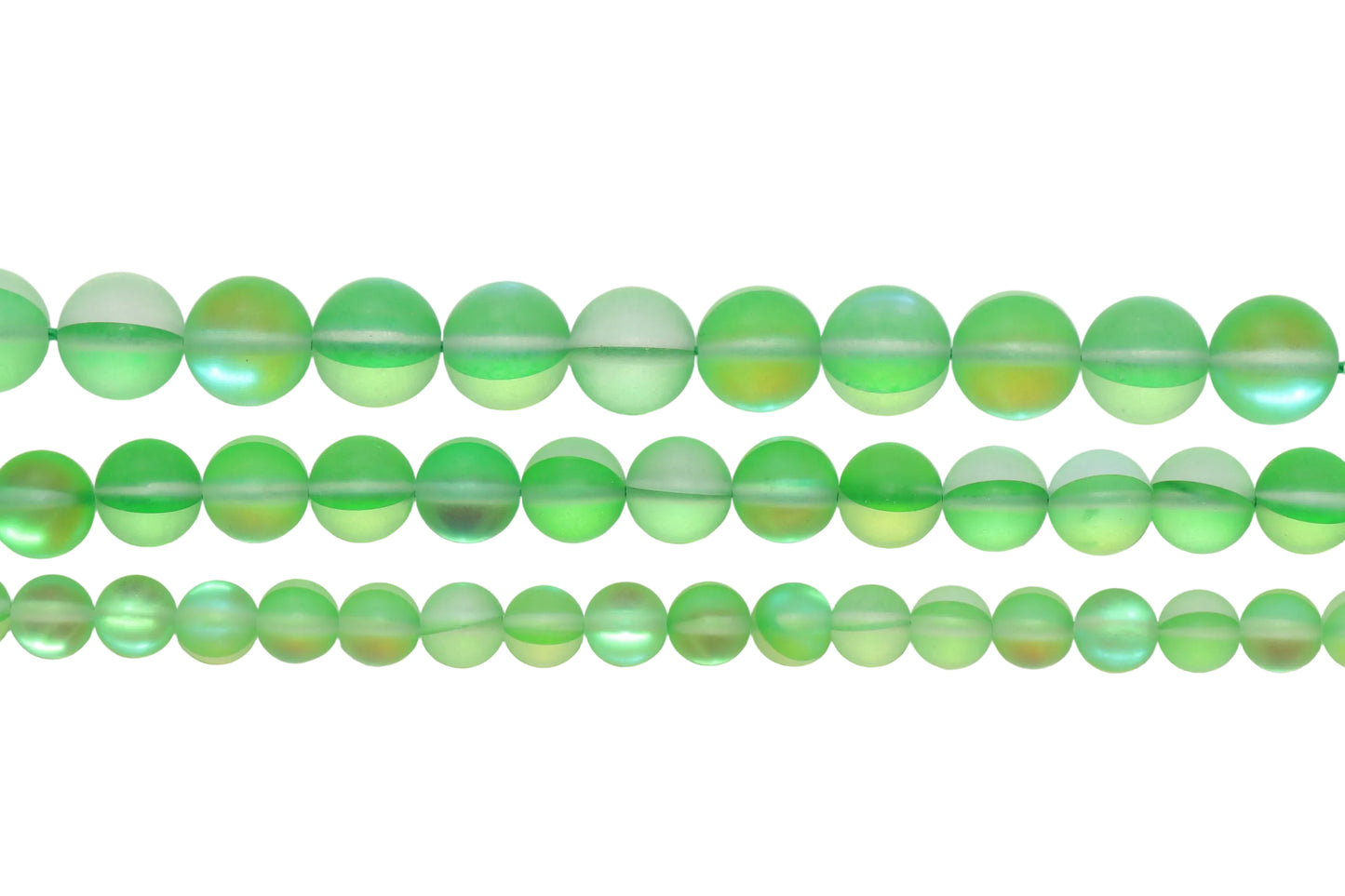 Matte Green Moonstone Glass Beads #266