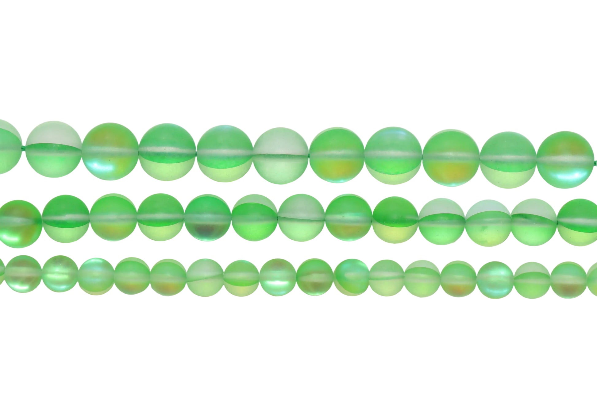 Matte Green Moonstone Glass Beads #266