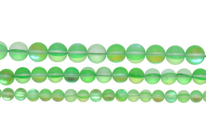 Matte Green Moonstone Glass Beads #266