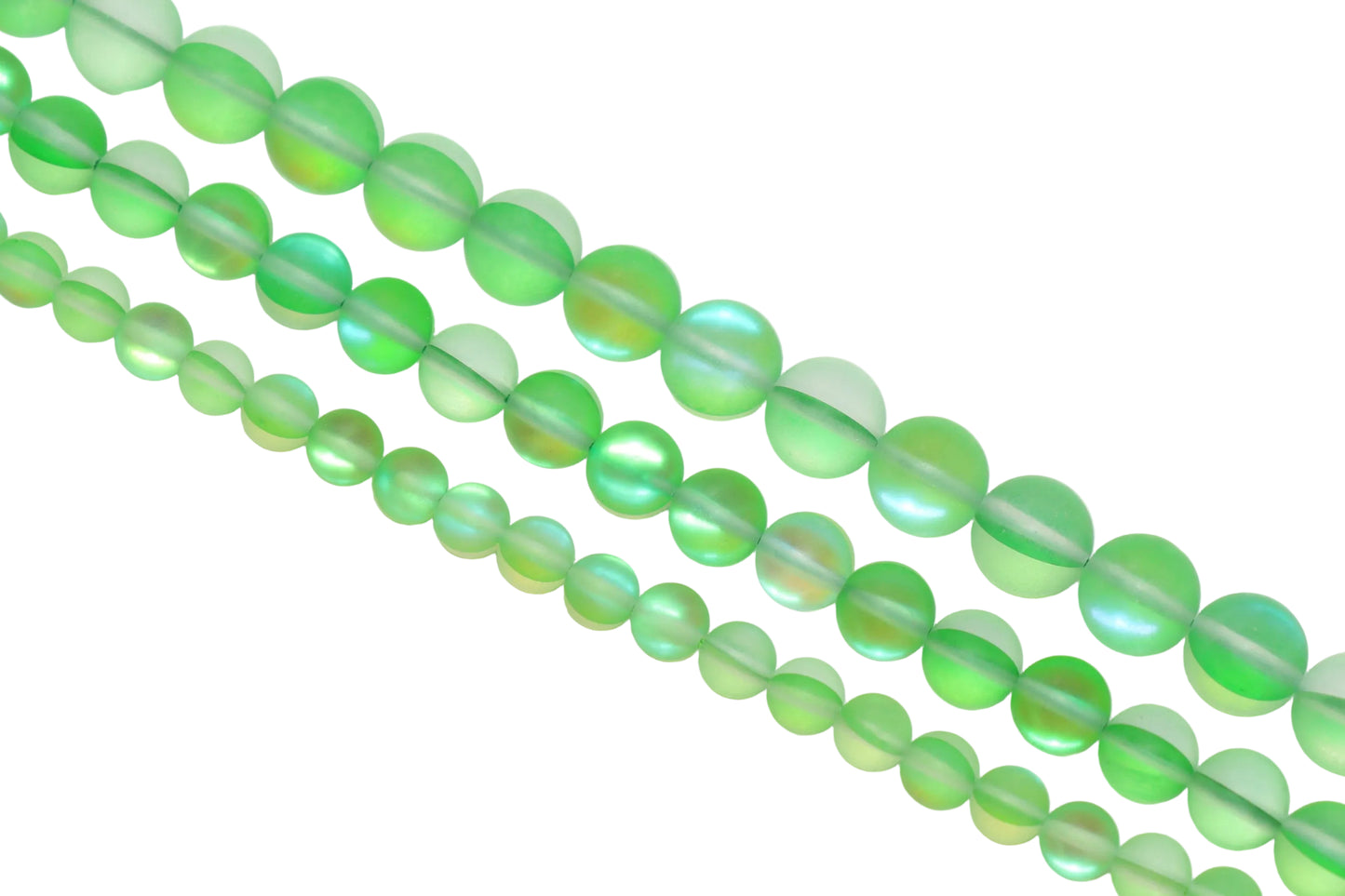 Matte Green Moonstone Glass Beads #266