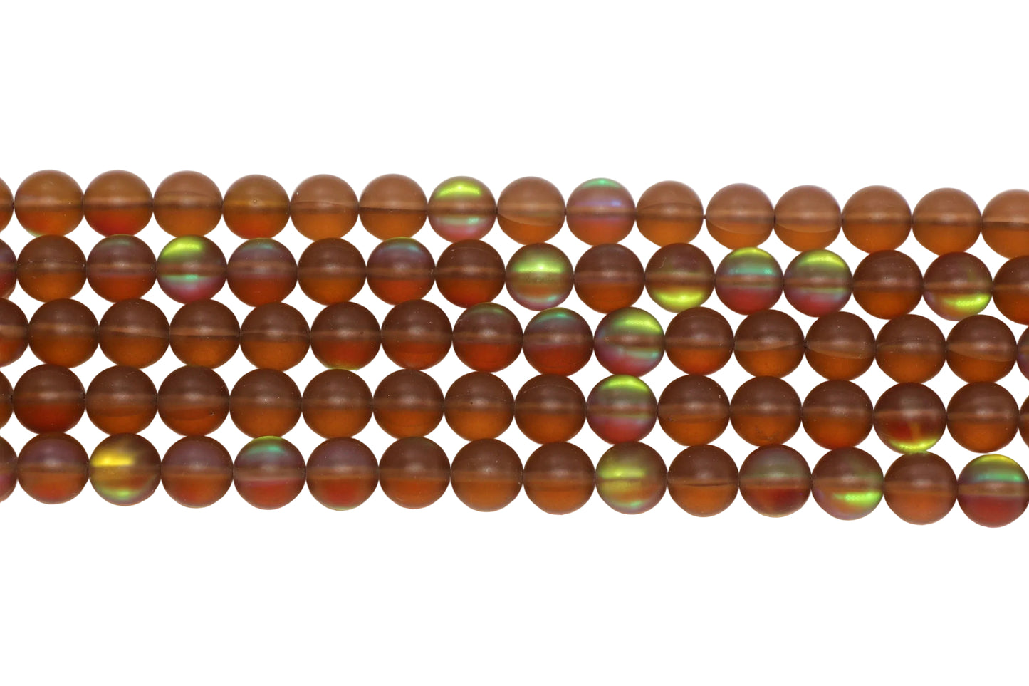 Matte Brown Moonstone Glass Beads #258