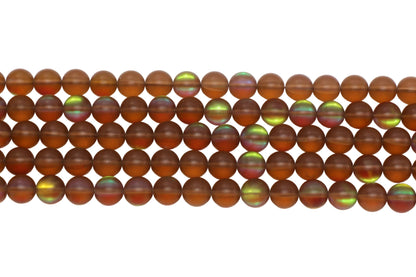 Matte Brown Moonstone Glass Beads #258