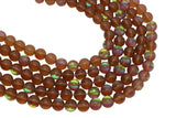 Matte Brown Moonstone Glass Beads #258