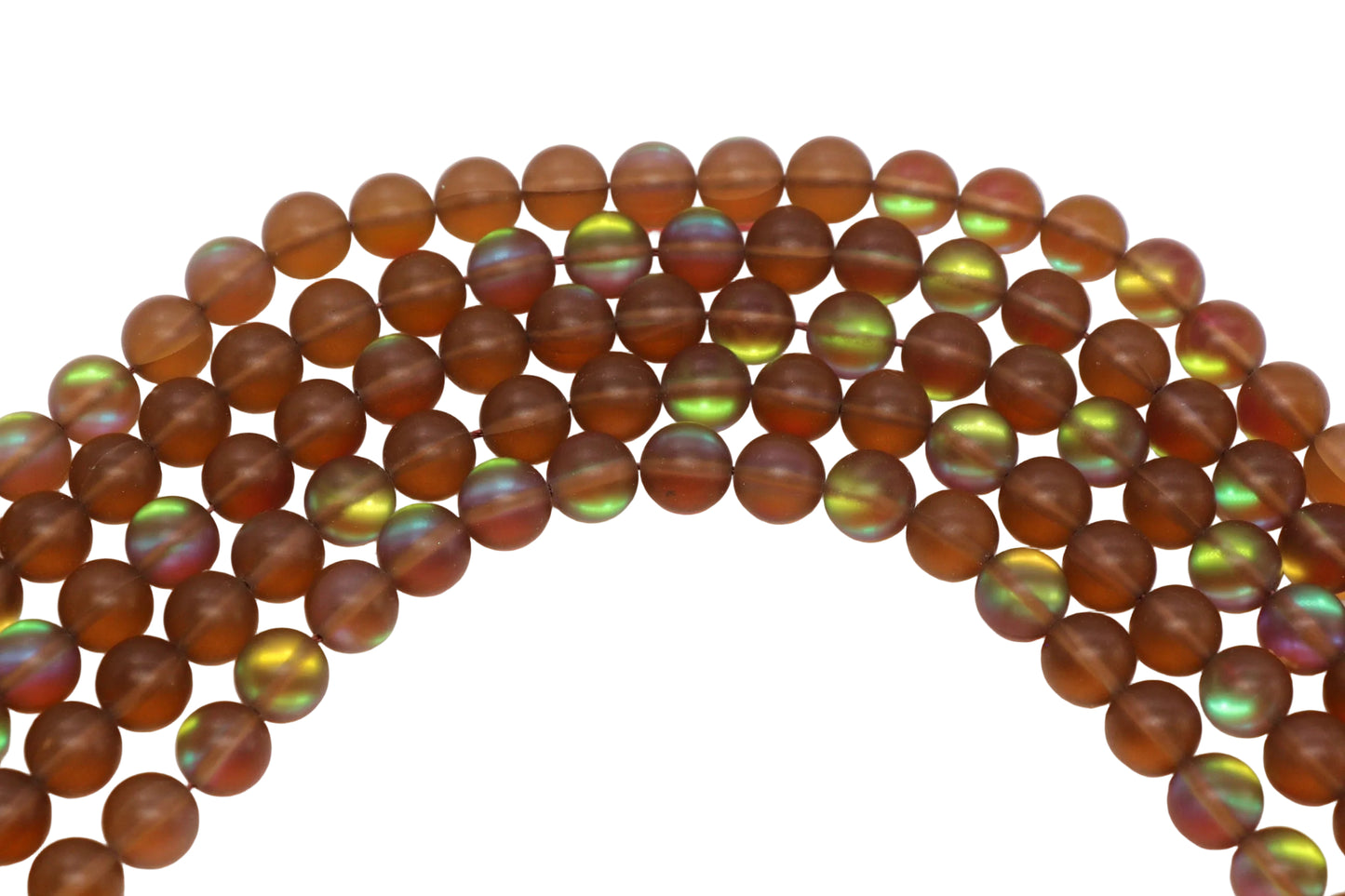 Matte Brown Moonstone Glass Beads #258