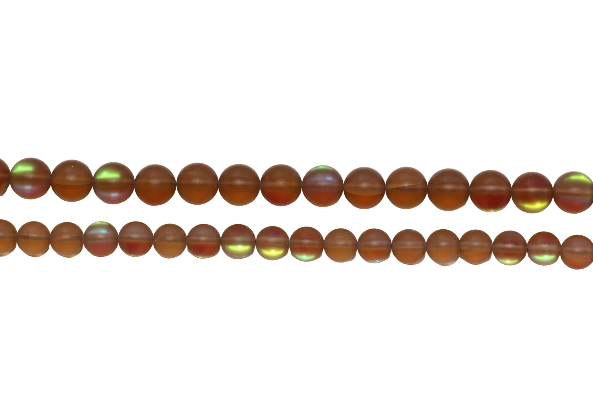 Matte Brown Moonstone Glass Beads #258