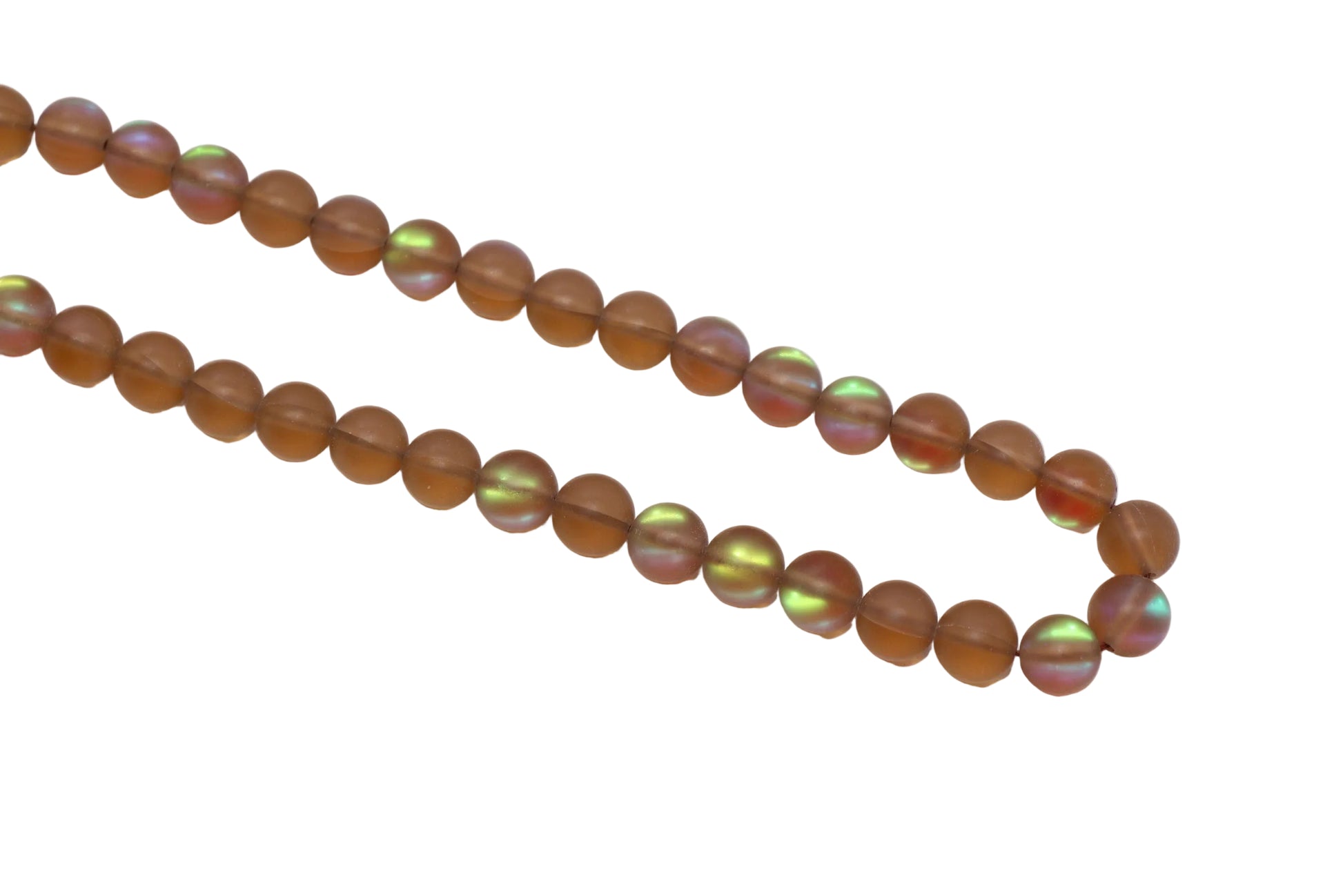 Matte Brown Moonstone Glass Beads #258