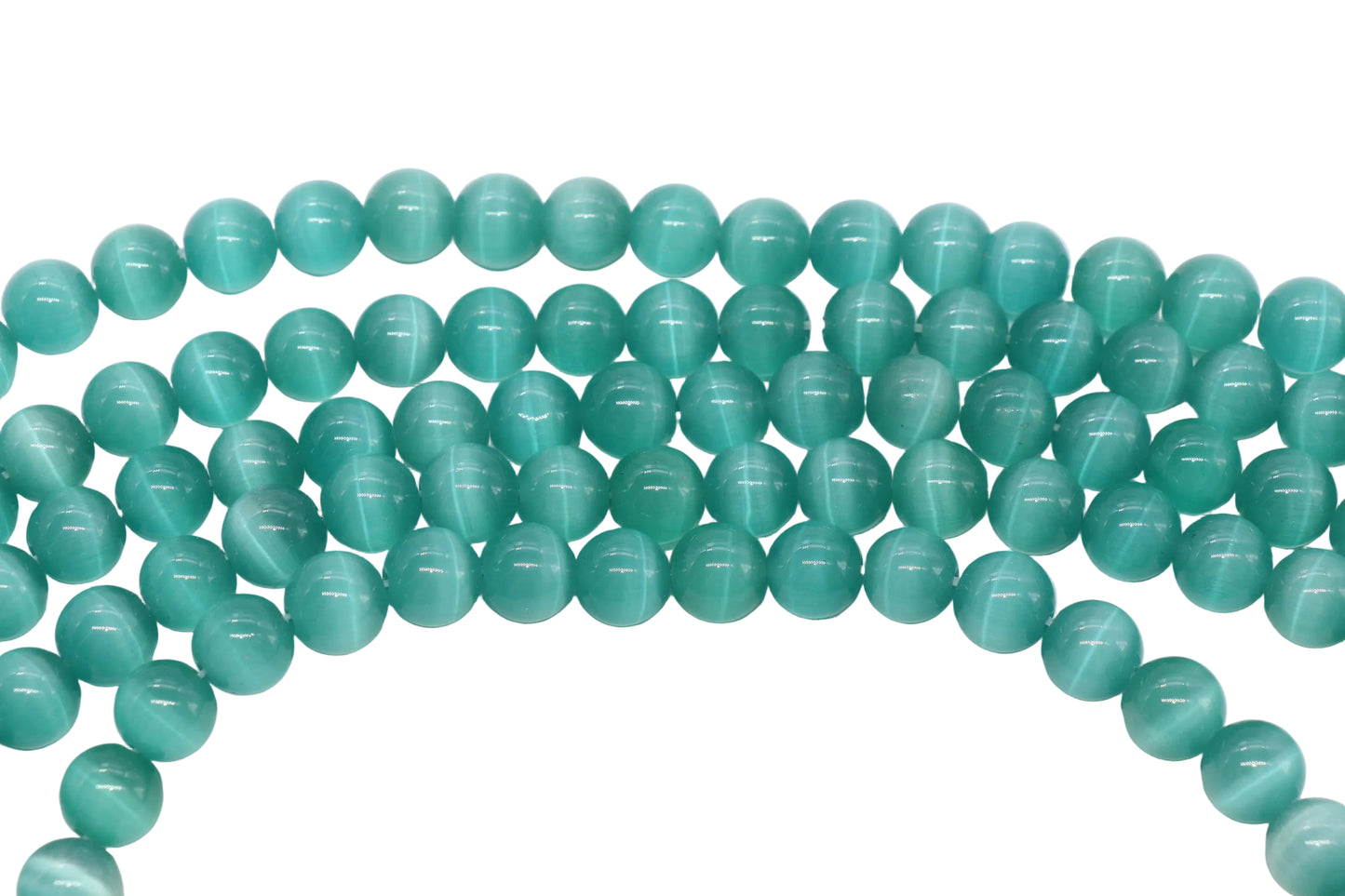 12mm teal cat eye glass beads for jewelry making