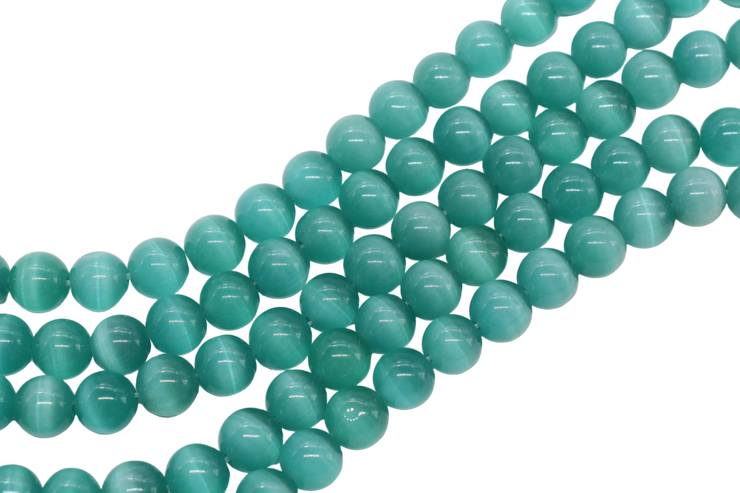 12mm teal cat eye glass beads for jewelry making