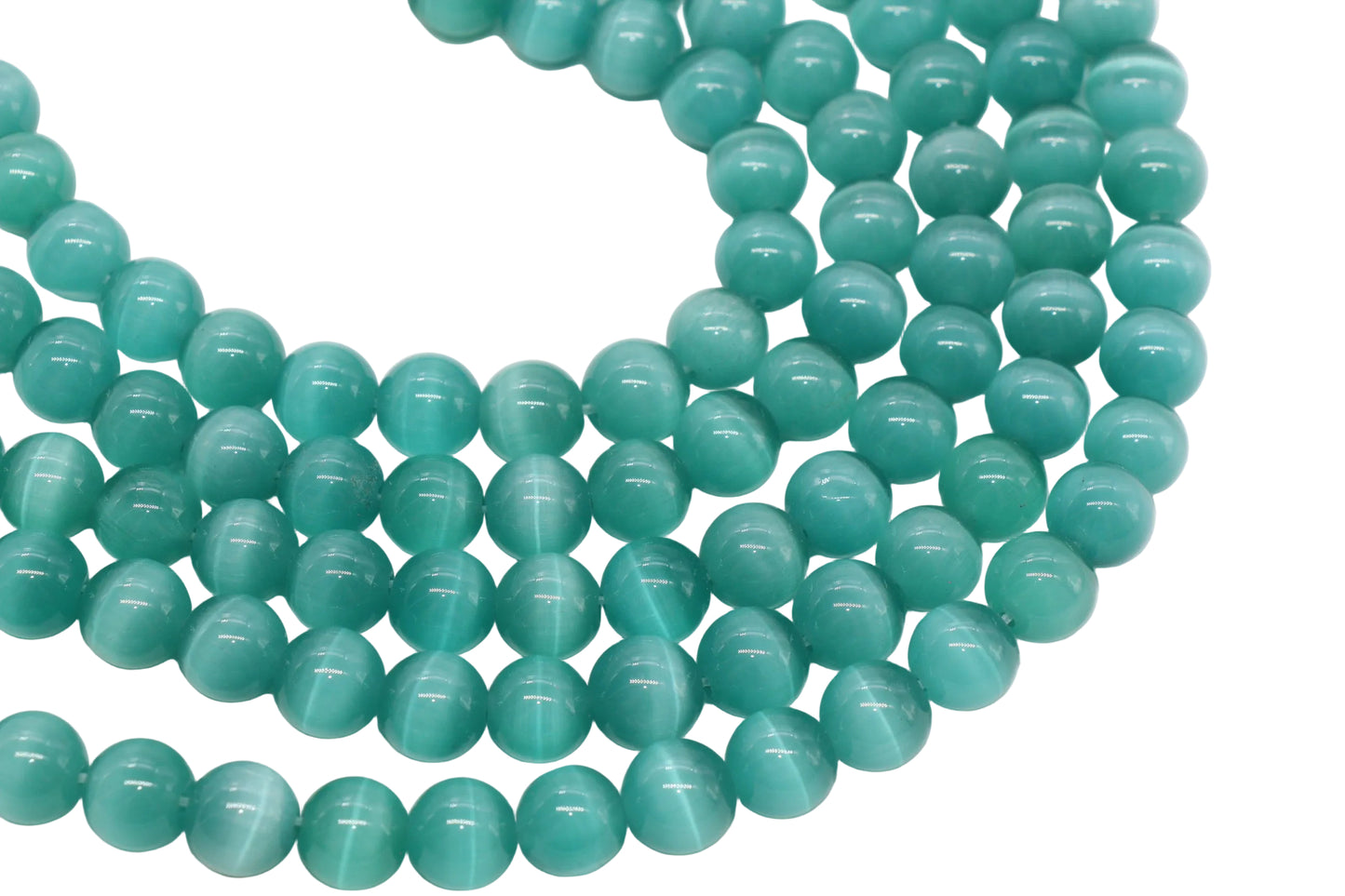 12mm teal cat eye glass beads for jewelry making