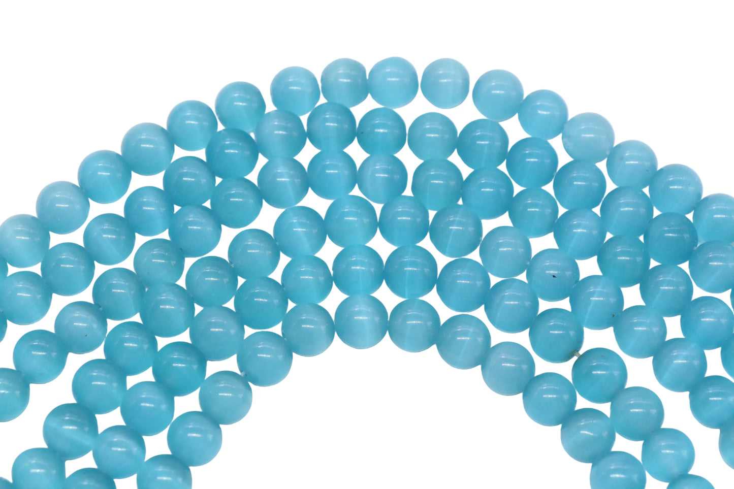 10mm blue cat eye glass beads, round beads for jewelry making image 4