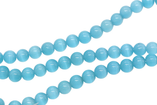 10mm Blue Cat Eye Glass Beads #275