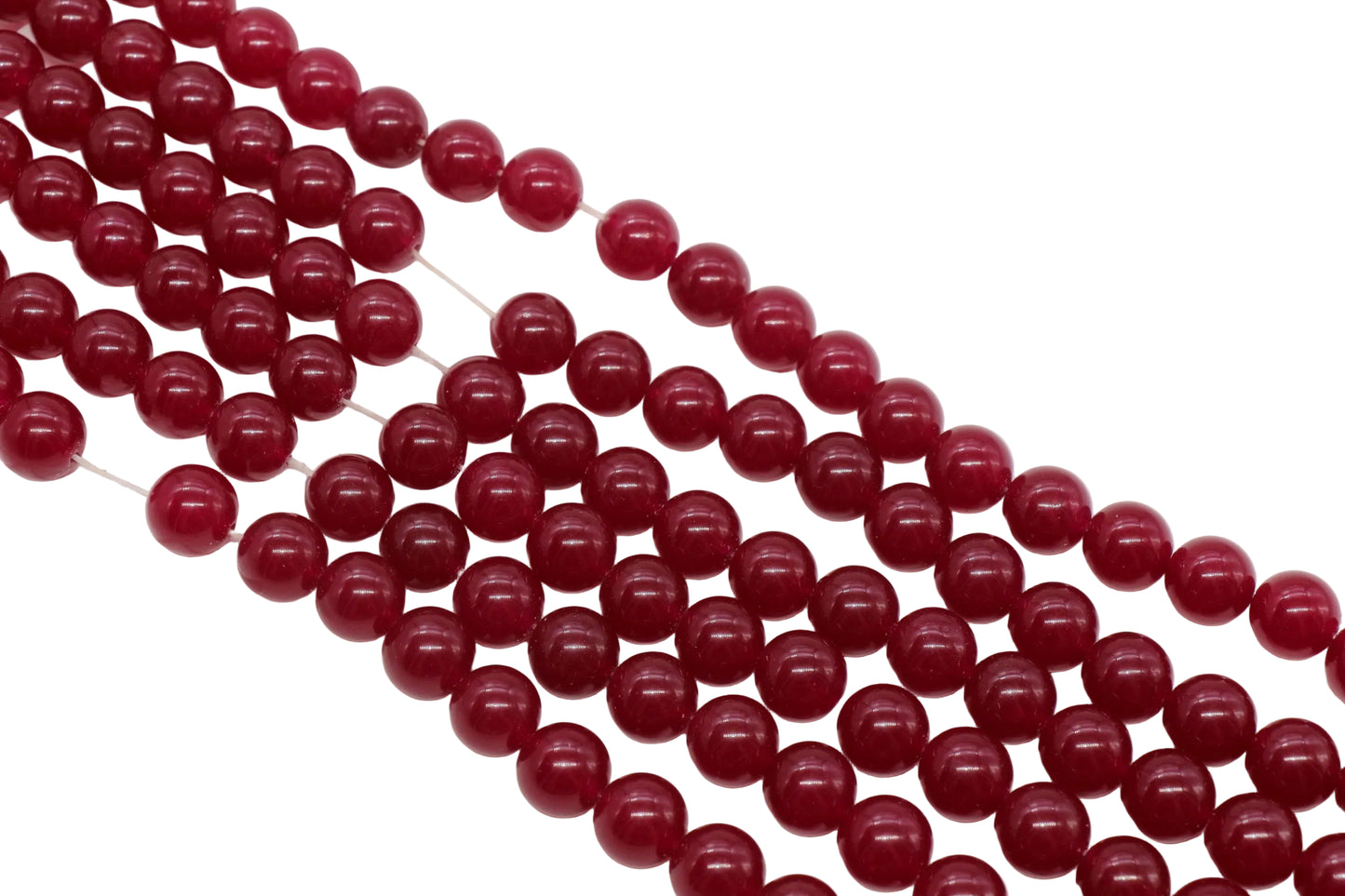 12mm Dark Berry Pink Jade Gemstone Beads #172