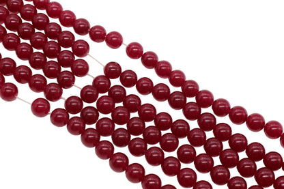 12mm Dark Berry Pink Jade Gemstone Beads #172