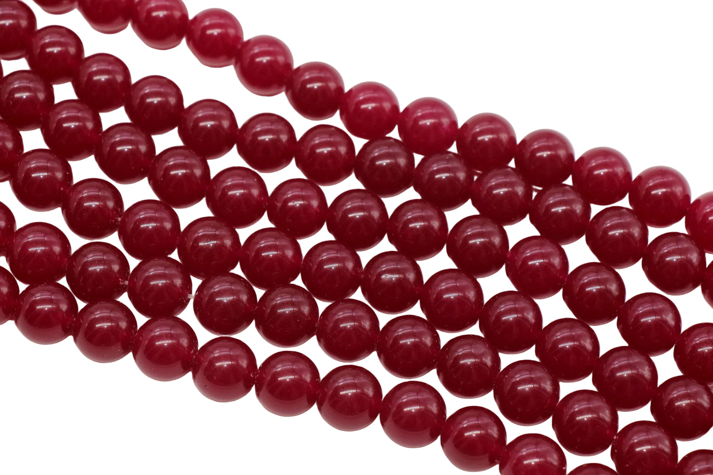 12mm Dark Berry Pink Jade Gemstone Beads #172