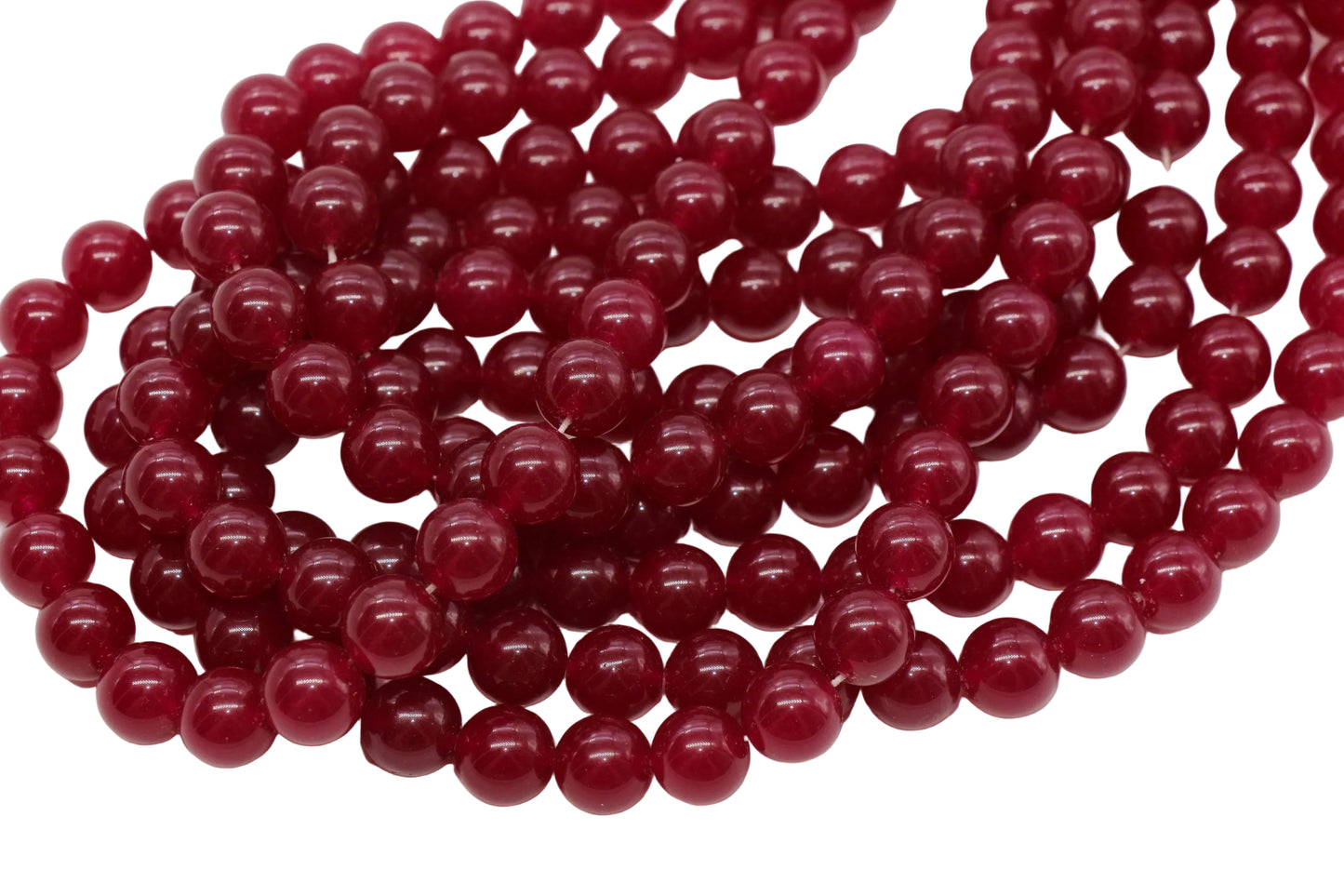 12mm Dark Berry Pink Jade Gemstone Beads #172